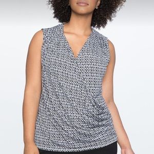 Eloquii Sleeveless Faux Wrap top from 9 to 5 collection